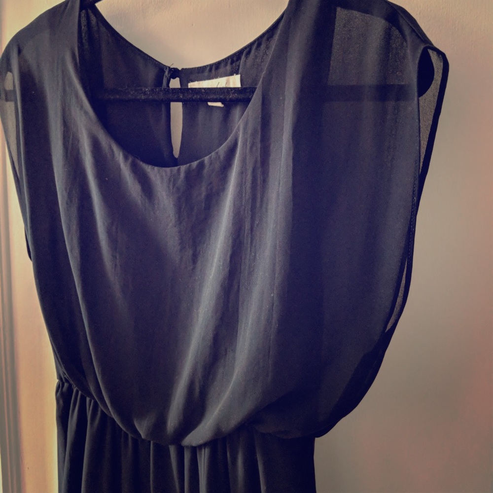 Lush Black Chiffon Dress